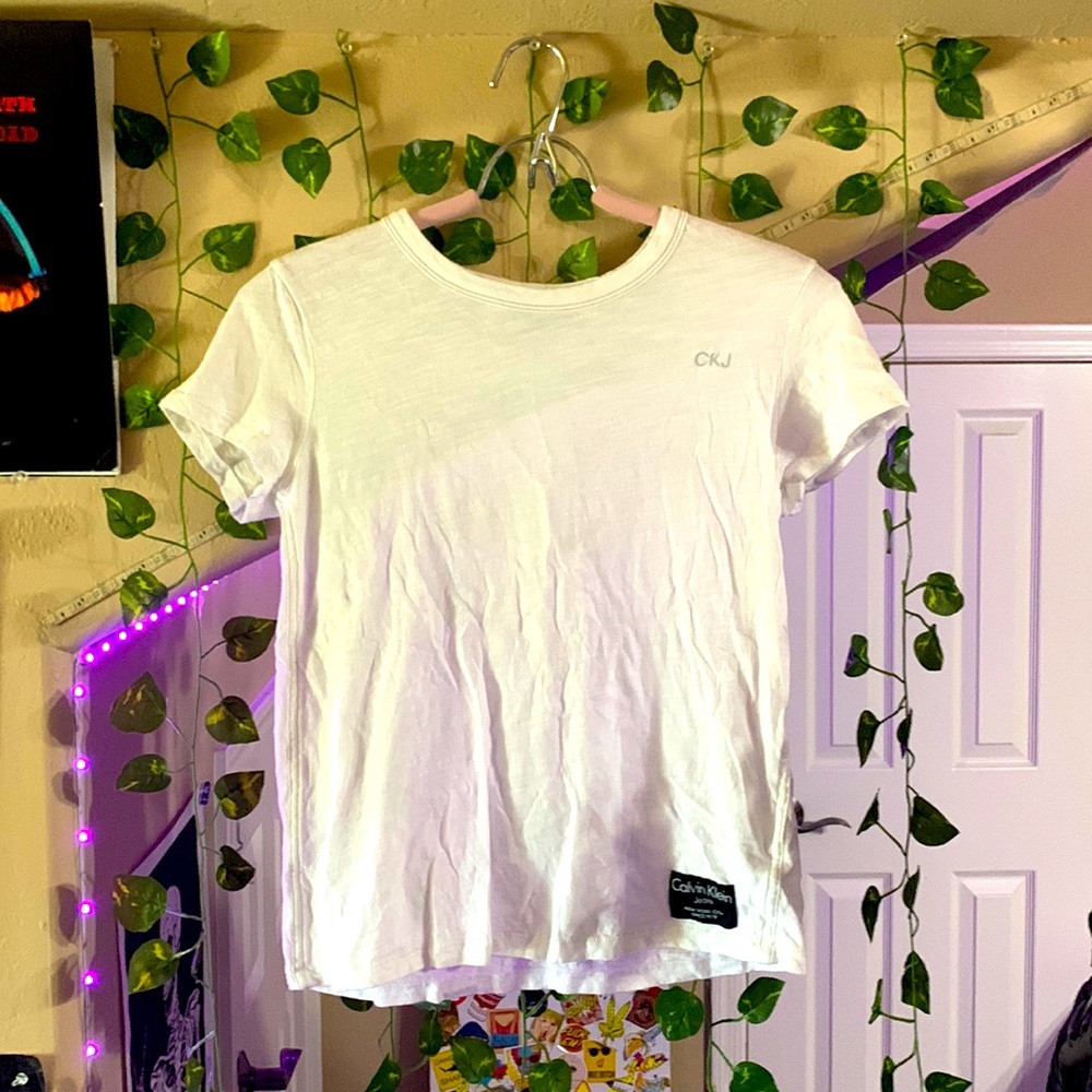White Calvin Klein Short Sleeve Tee